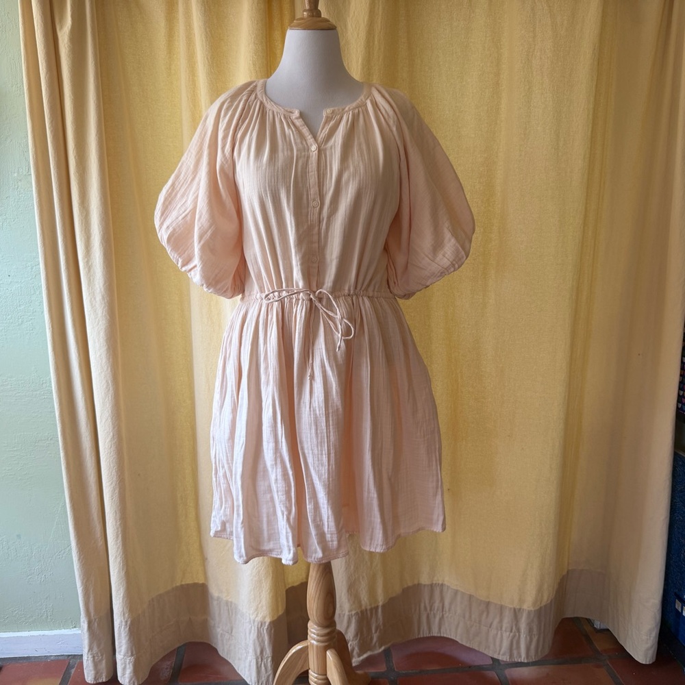 Old Navy Pink Smocked Puff Sleeve Sundress